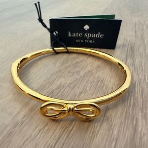 NIB Kate Spade New York Bow Meets Girl Gold Bangle Bracelet